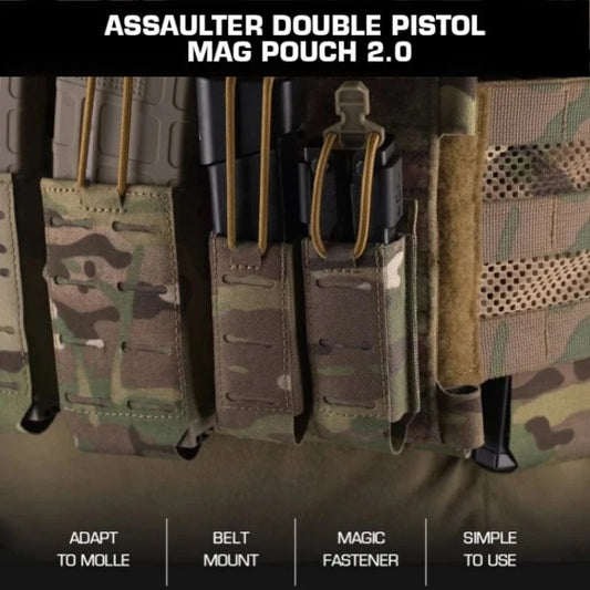 ASSAULTER DUAL MK2 Utility Pouch – MOLLE Quick-Release Tactical Mag Organizer