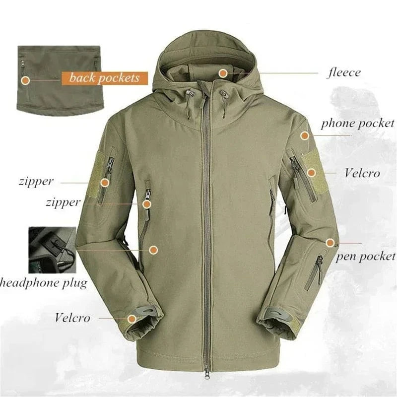 SHADOWCORE TACTICAL SET – Waterproof Fleece-Lined Soft Shell Combat Jacket & Pants