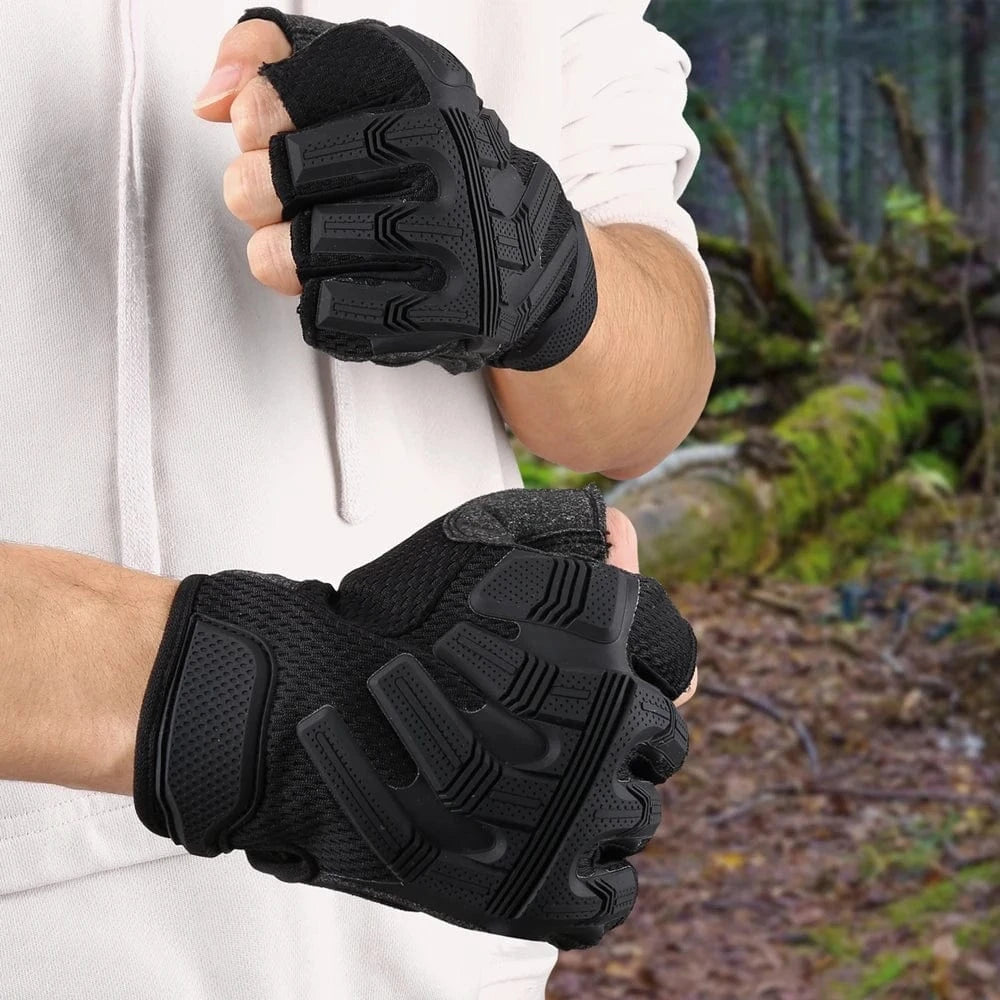 VANGUARD B53 – Tactical Fingerless Gloves, Reinforced Palm, Breathable Grip, Half-Finger Ops