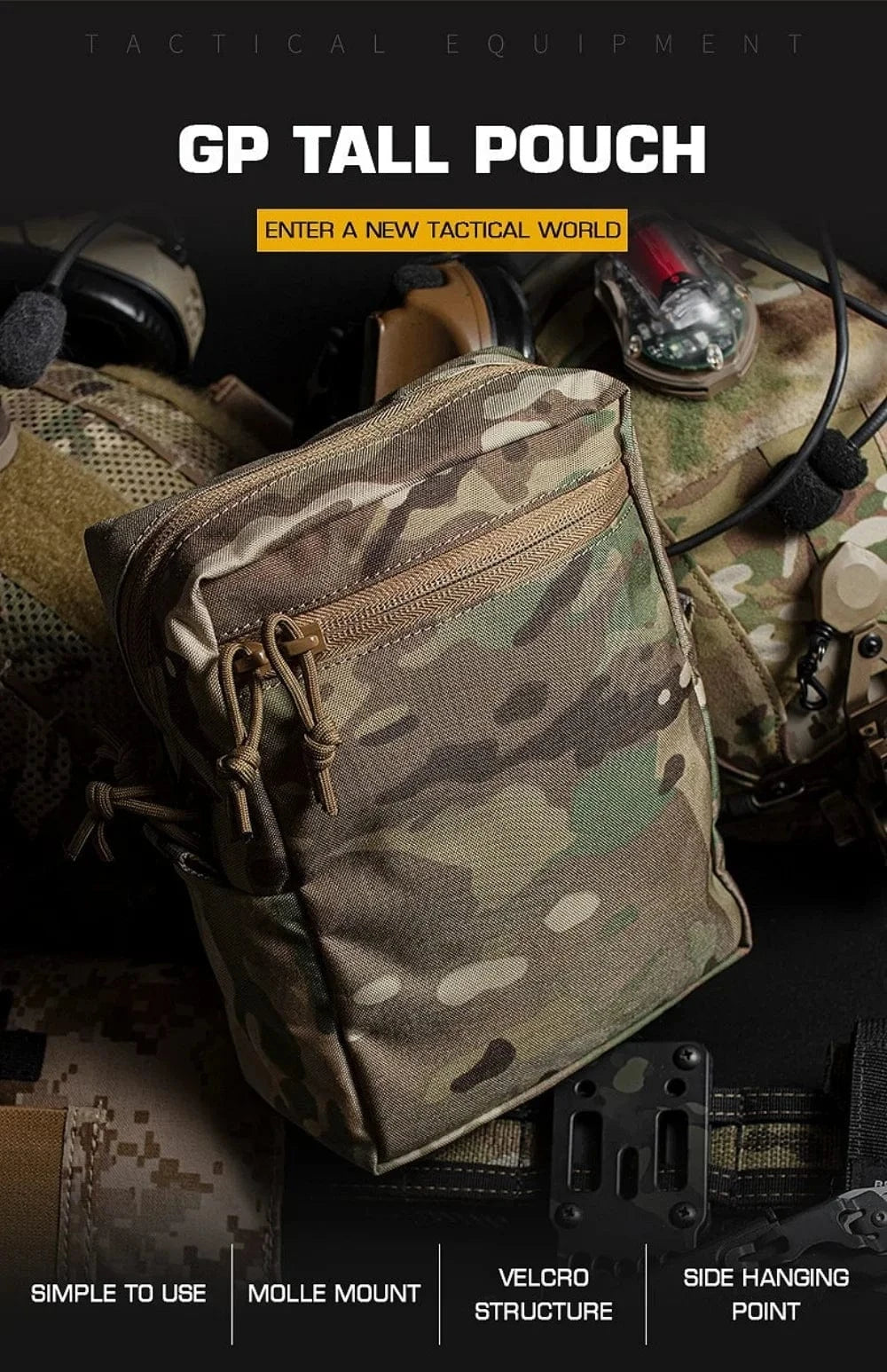 NIGHTRIG GP-XT MOLLE Utility Pouch – NVG-Ready Tall General Purpose Pack