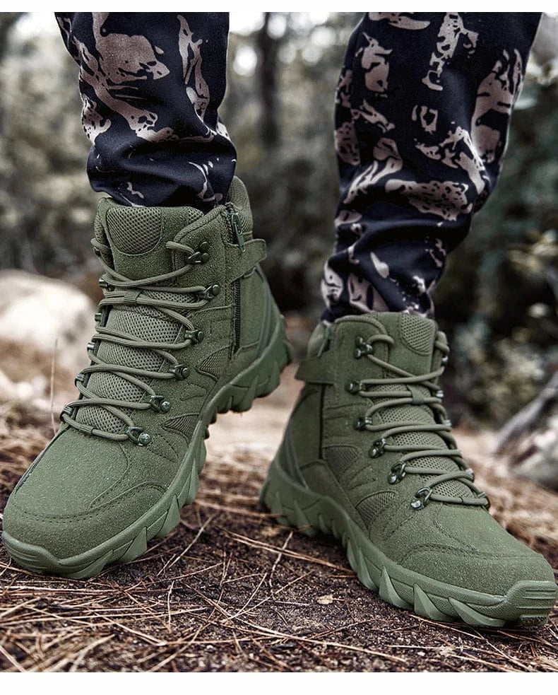 HELLRAID X7 – Tactical Combat Boots, Side-Zip, Mid-Calf, Reinforced Sole, Ops-Ready