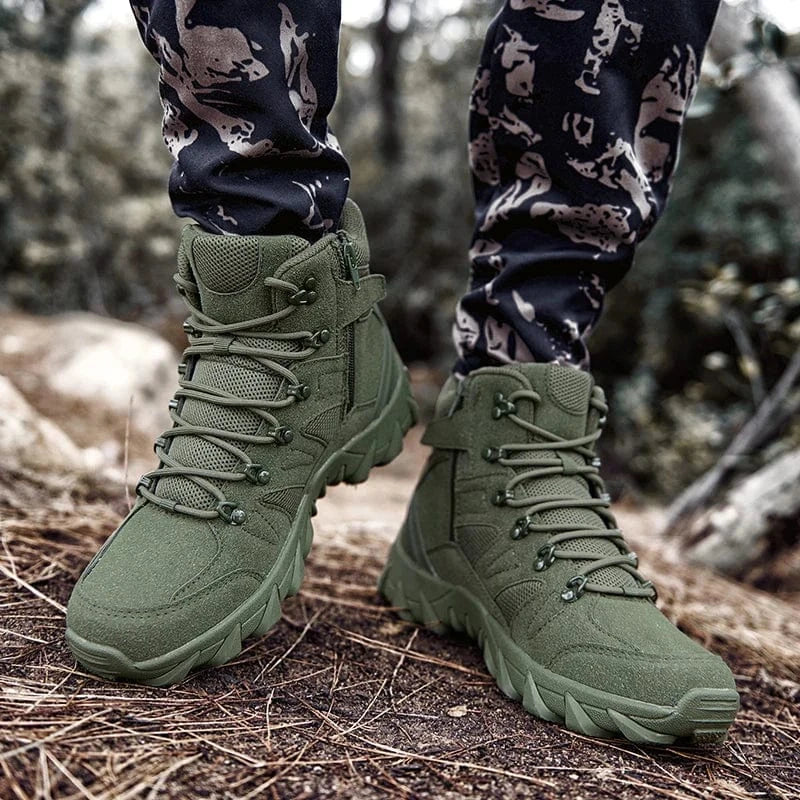 HELLRAID X7 – Tactical Combat Boots, Side-Zip, Mid-Calf, Reinforced Sole, Ops-Ready