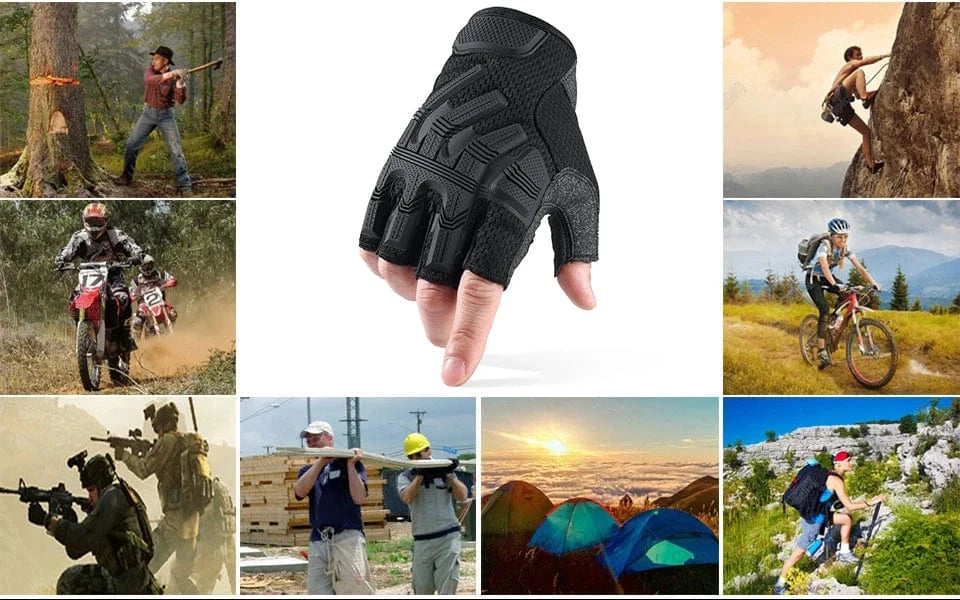 VANGUARD B53 – Tactical Fingerless Gloves, Reinforced Palm, Breathable Grip, Half-Finger Ops