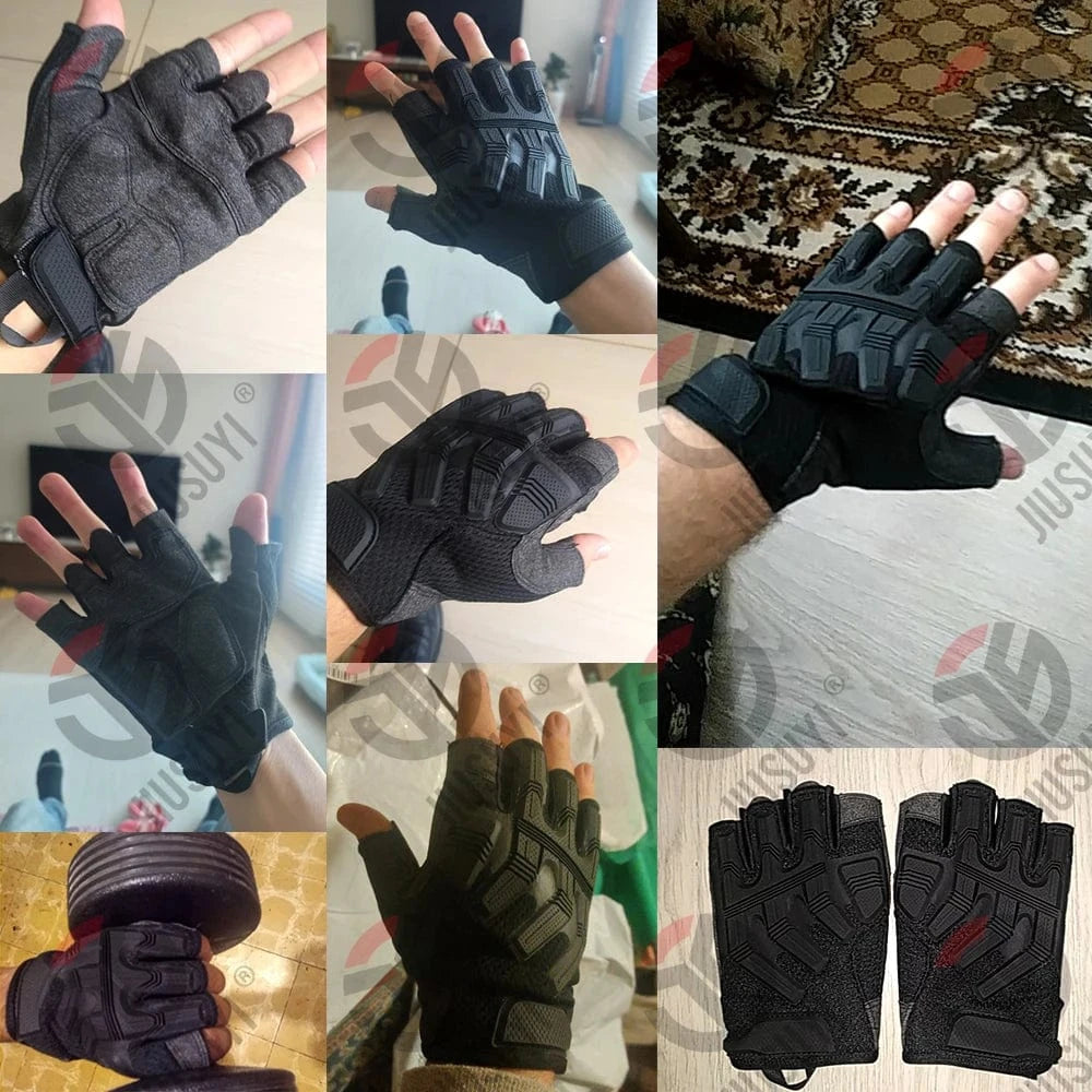 VANGUARD B53 – Tactical Fingerless Gloves, Reinforced Palm, Breathable Grip, Half-Finger Ops