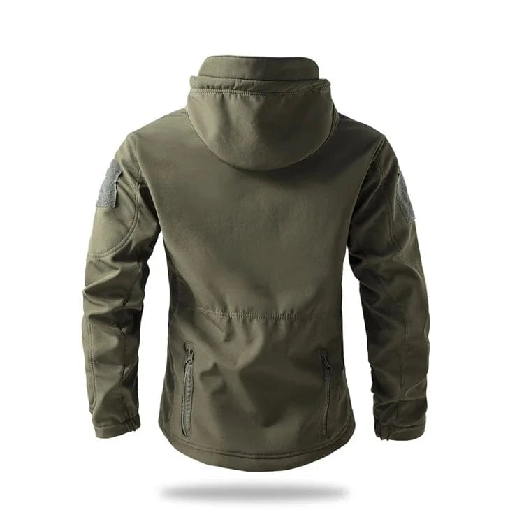 LURKSKIN TACTICAL SOFT SHELL – Waterproof Fleece-Lined Combat Jacket with Camo Hood