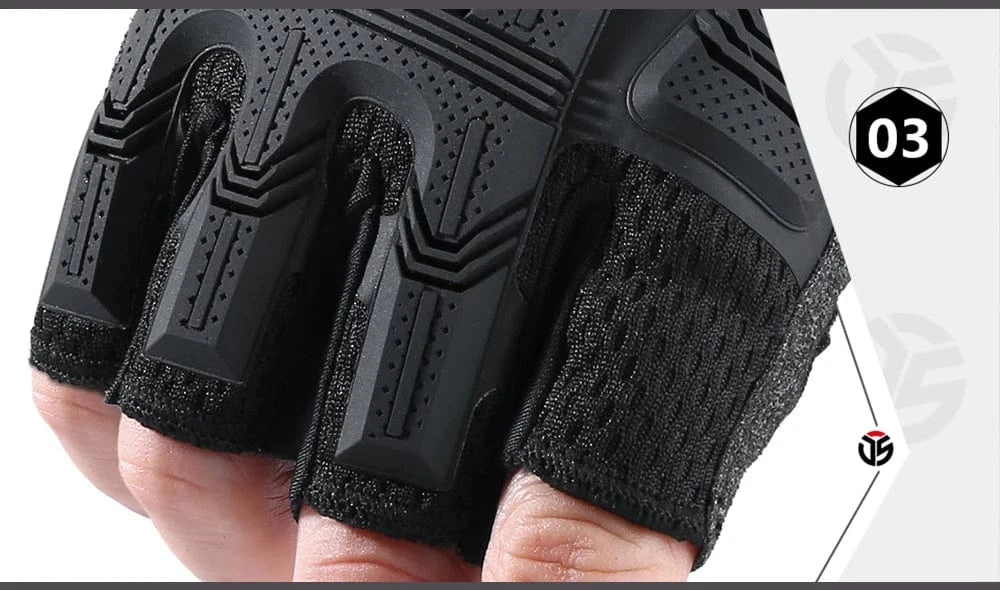 VANGUARD B53 – Tactical Fingerless Gloves, Reinforced Palm, Breathable Grip, Half-Finger Ops