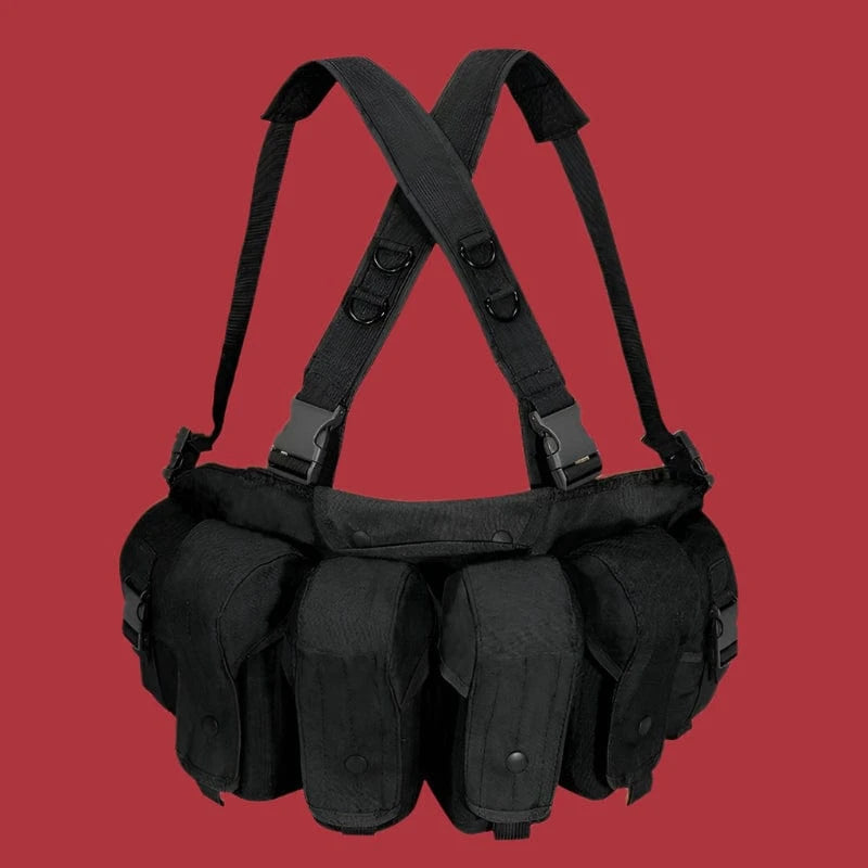CHICOM VT-1071 TACTICAL CHEST RIG – 4 Mag + 2 Utility Pouch Loadout