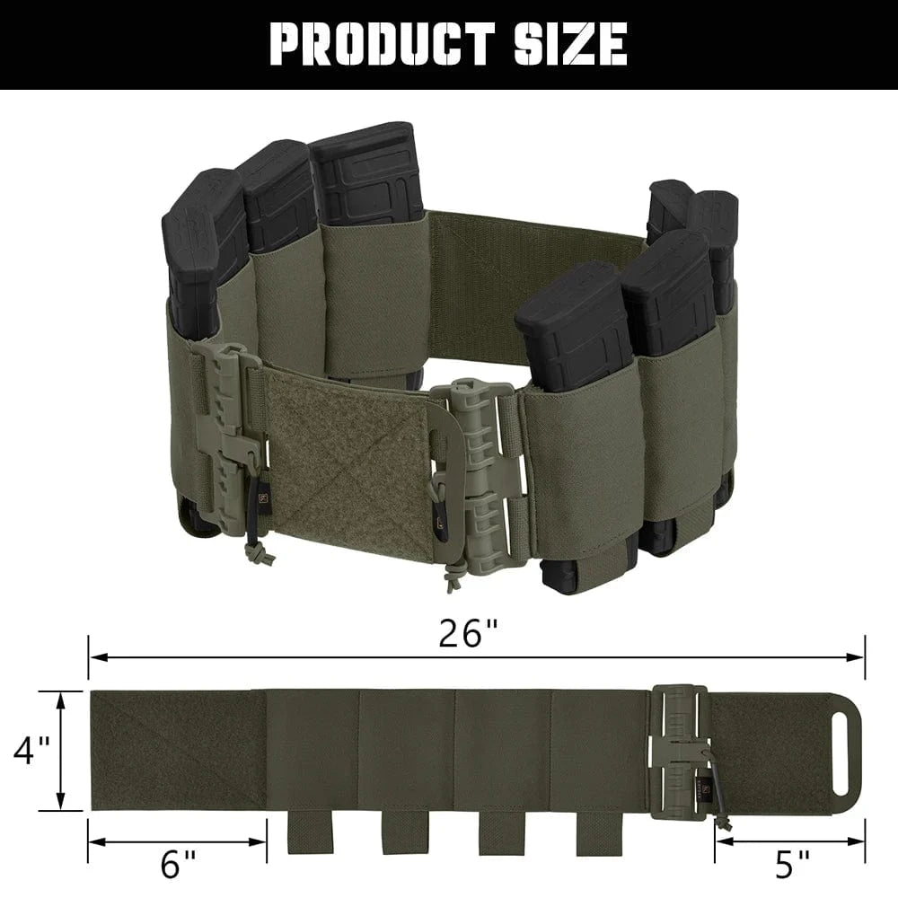 KRYDEX Elastic Quick Release Cummerbund with 4 AR Mag Pouches – Tactical Stretch Vest Side Panel (2pcs)