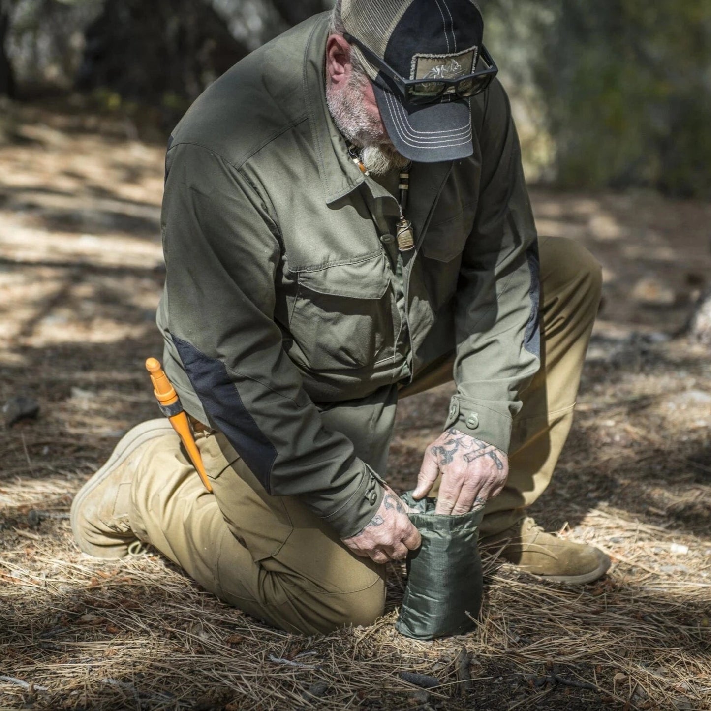 Detail of waterproof tarp packed