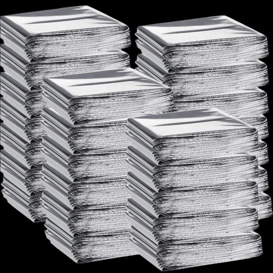 THERMABARRICADE X100 – Emergency Thermal Blankets (Silver, 100-Pack)