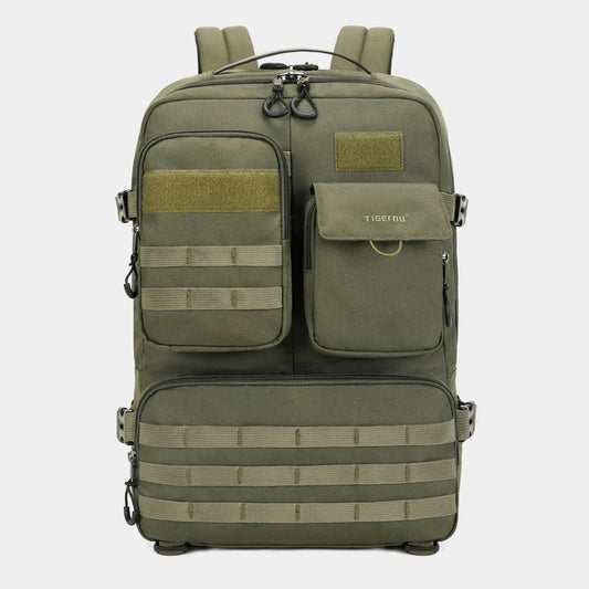 Army green waterproof tactical backpack front view